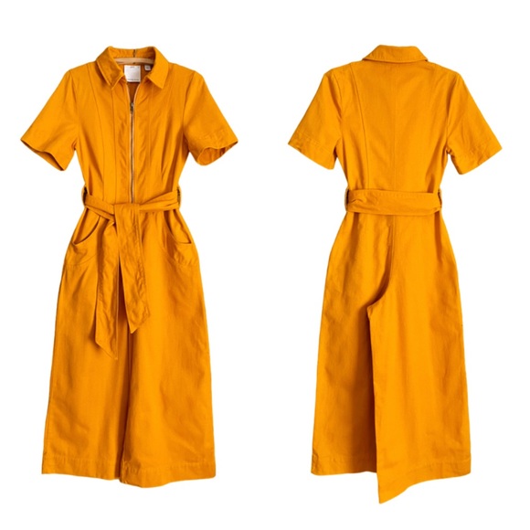 C/MEO Collective Denim Wide Leg Front Zip Belted Jumpsuit - Picture 6 of 8